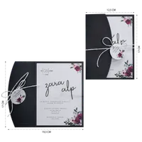 Floral Black Envelope Wedding Invitation
