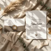 Classic White Folded Wedding Invitation