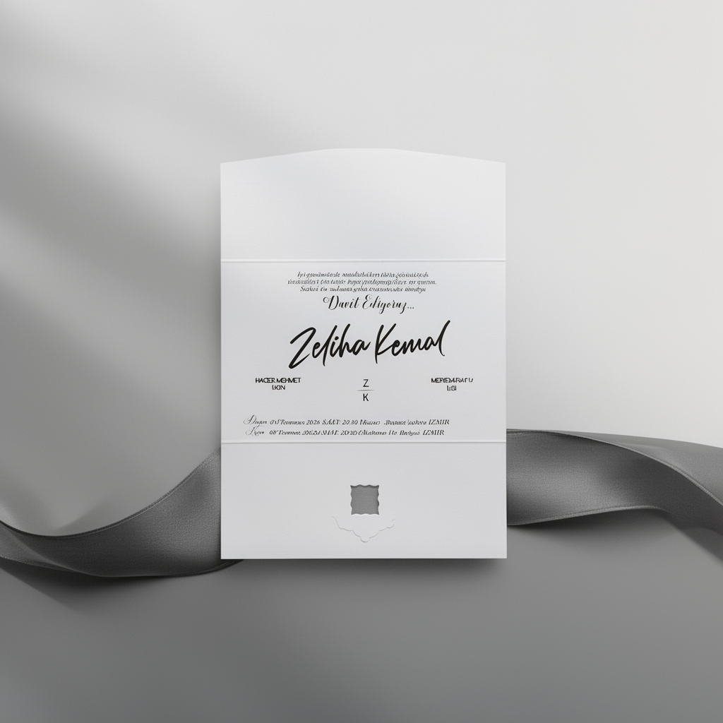 Classic White Folded Wedding Invitation