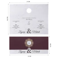 Marble & Burgundy Monogram Invitation