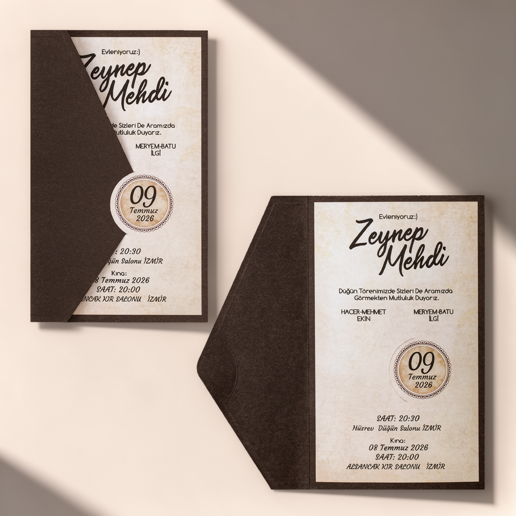 Rustic Brown Wedding Invitation