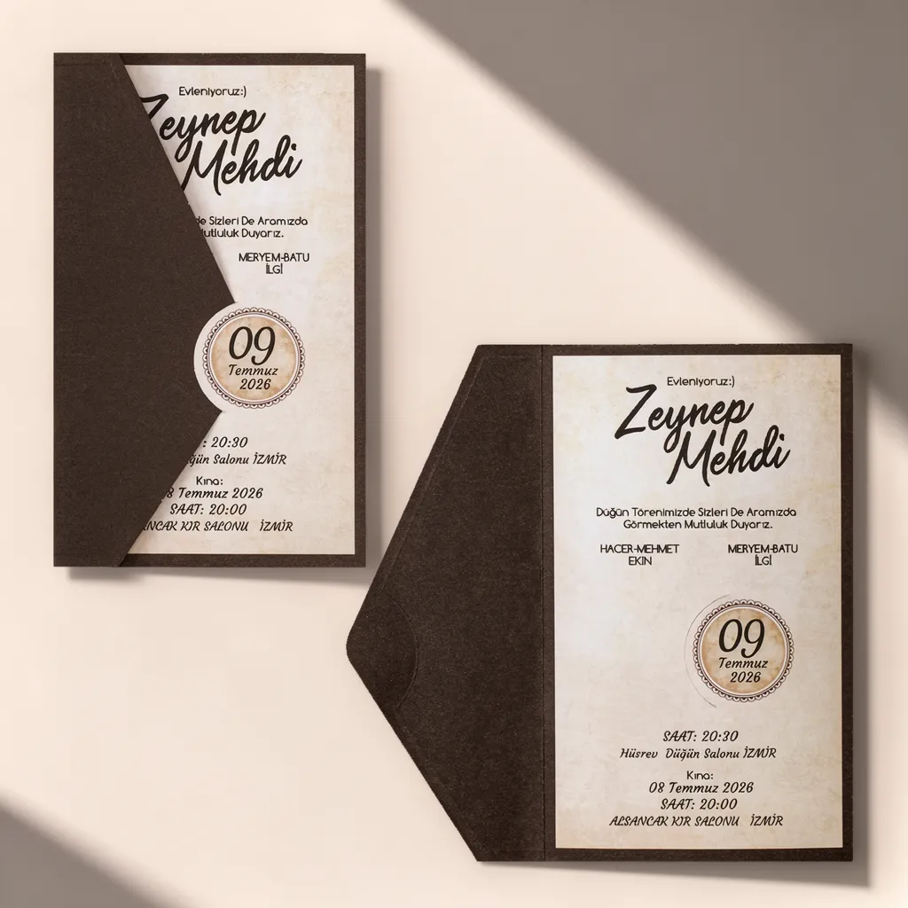 Rustic Brown Wedding Invitation