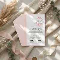 Pink Floral Wedding Invitation