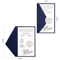 Navy Blue Classic Wedding Invitation