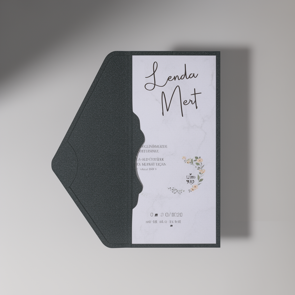 Minimal Black and White Wedding Invitation