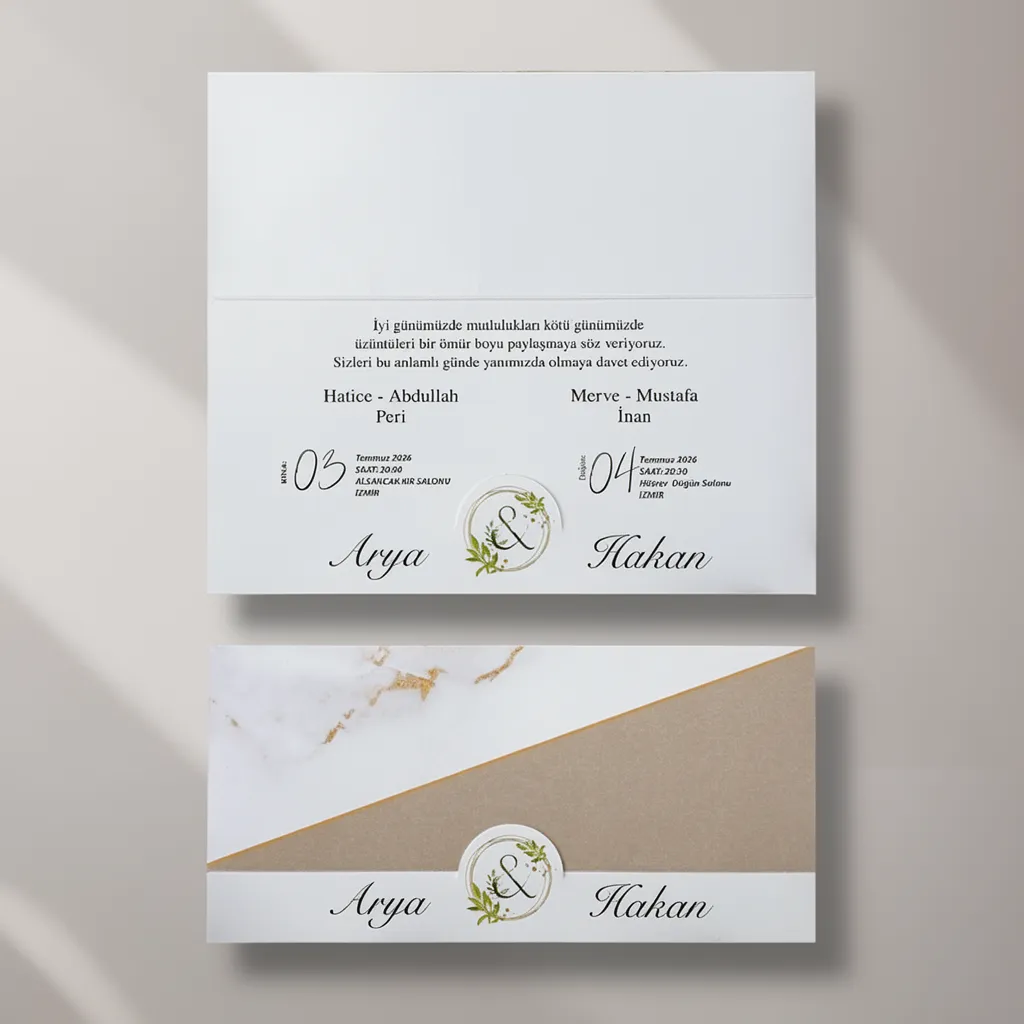 Geometric Gold Wedding Invitation