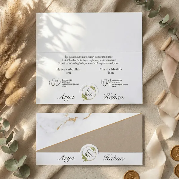 Geometric Gold Wedding Invitation