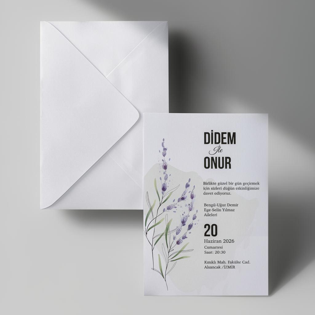 Lavender Floral Wedding Invitation