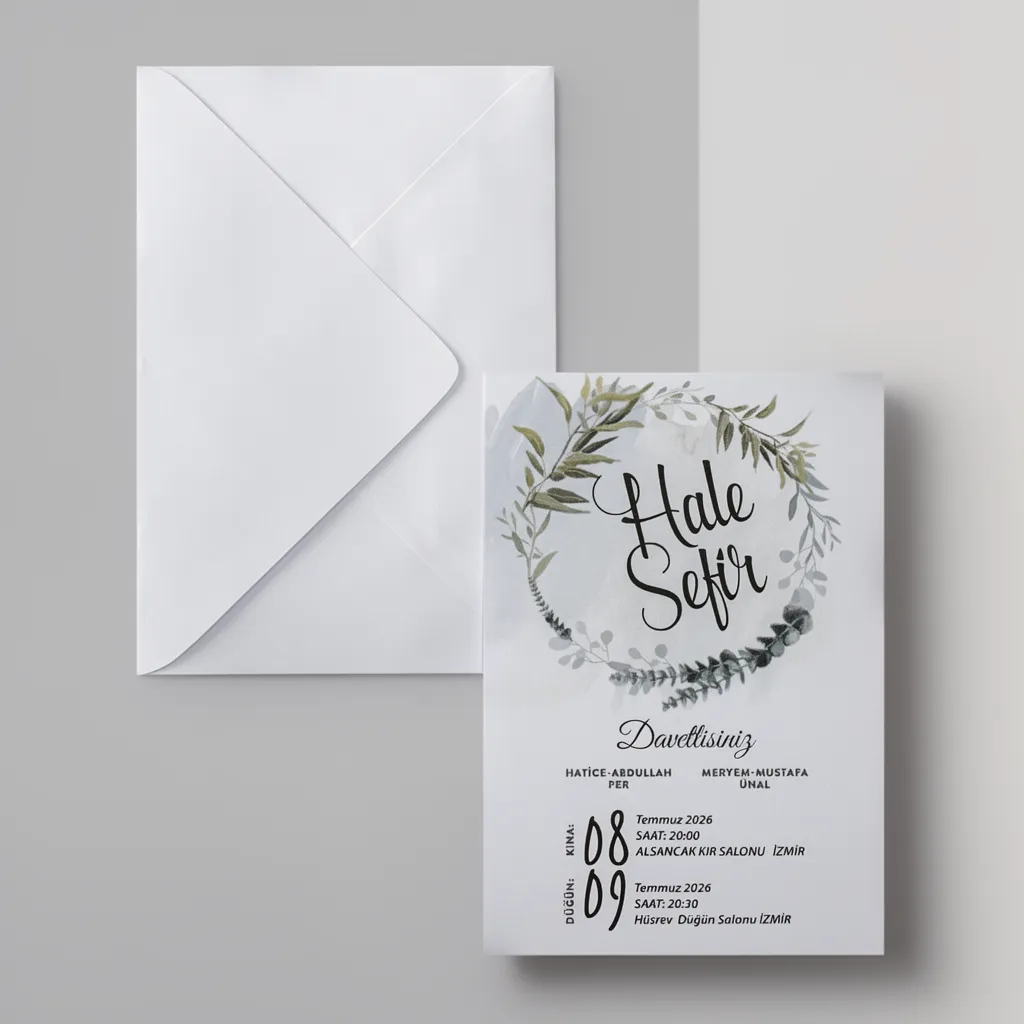 Botanical Wreath Wedding Invitation